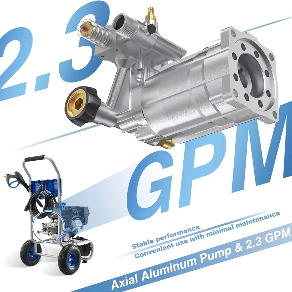 3500PSI Gas Pressure Washer, 2.3GPM Gas Powered High Pressure Washer with 209CC Engine, 4 Adjustable Nozzles,