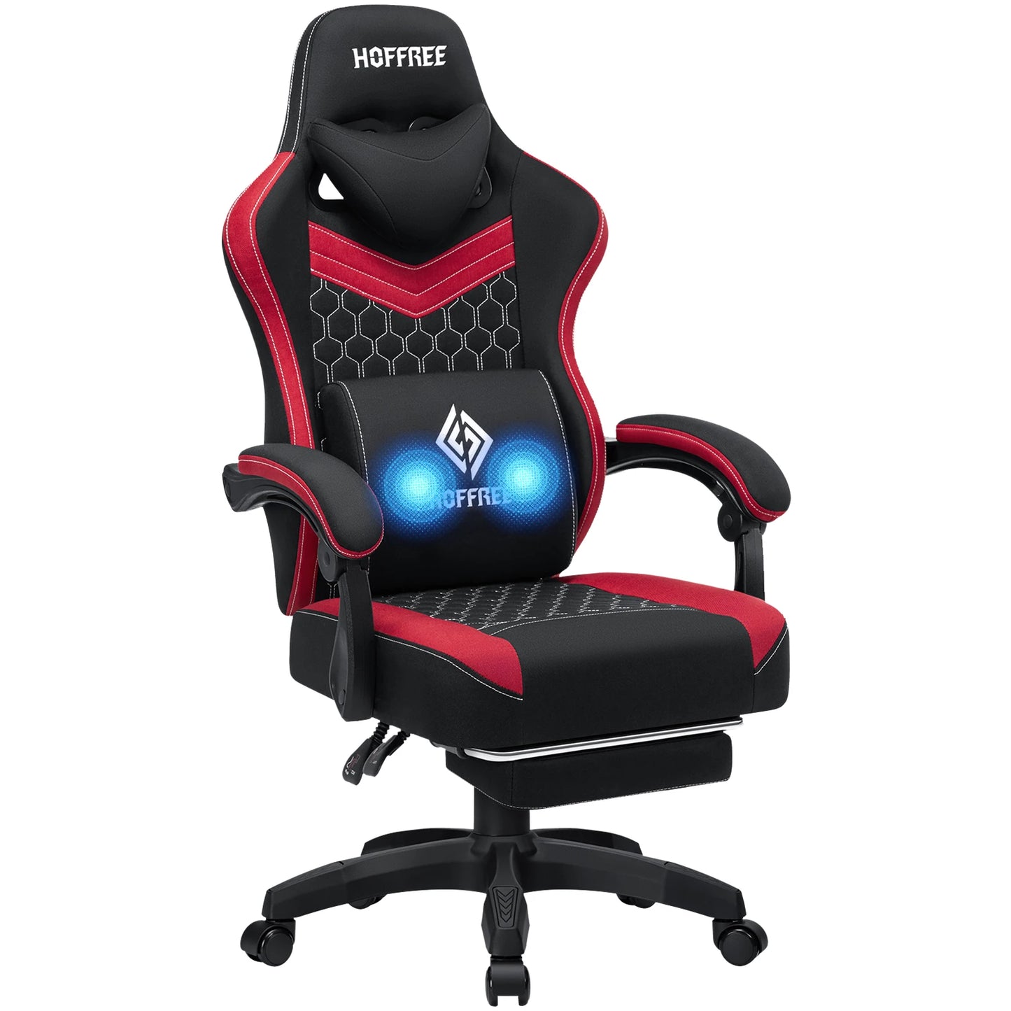 Ergonomic Office Chair With Footrest Bluetooth Massager
