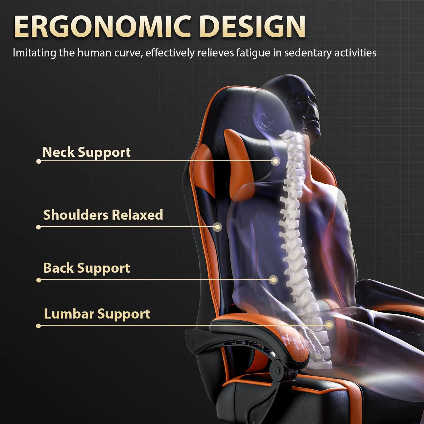 Gaming Chair with Footrest PU Leather Video Game Chair for Adults Reclining Gamer Chair Office Desk Chair