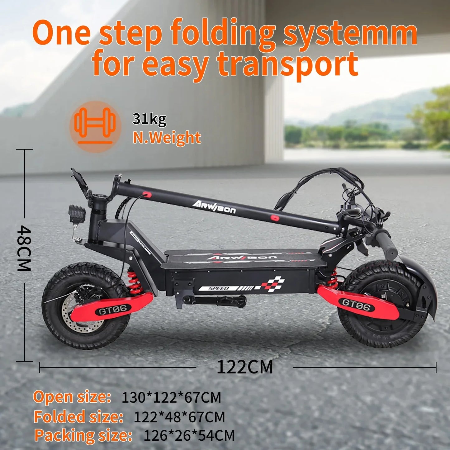 Lelekuaic Electric Scooter GT06 40km Range Braking Pro