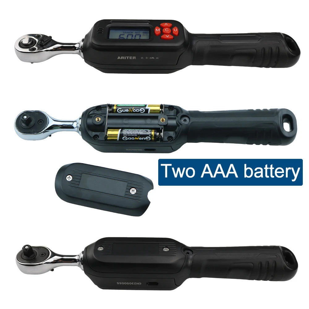 ARITER Mini Digital Torque Wrench 1/4‘’ 3/8‘’ Professional Adjustable Bike Car Repair Torque Wrench Hand Tools