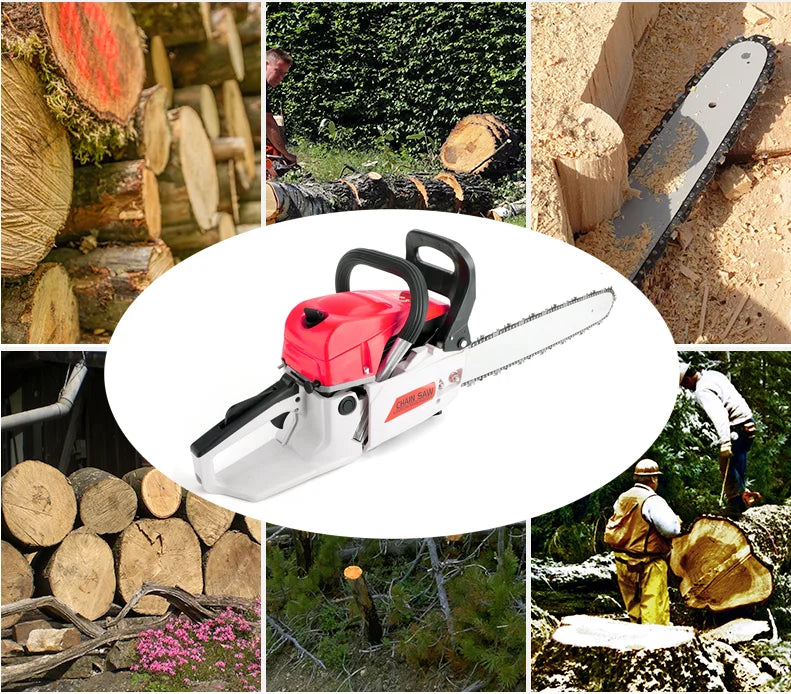 Areyourshop 52cc 62cc Chainsaw 20"/22" Bar Powered Engine 2 Cycle Gasoline Chain Saw