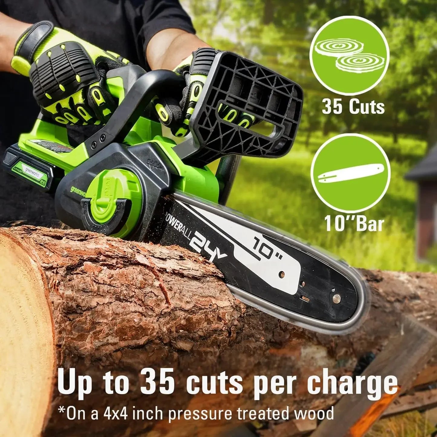 24V Chainsaw,24V Polesaw,Combo Kit(1)2AH Battery, (1) 2A Chargers