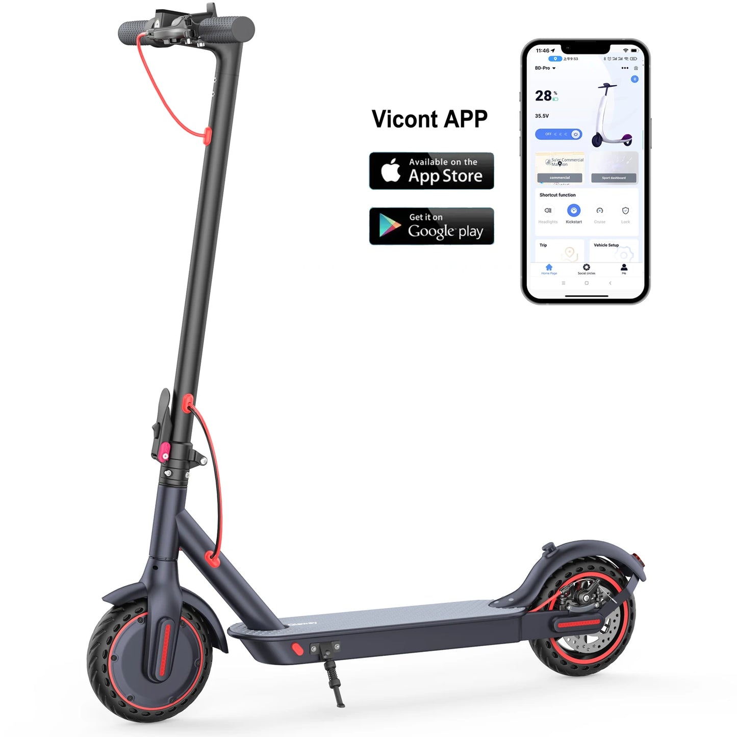 Ladped LP60 Electric Scooter 350W 19 MPH Control Folding