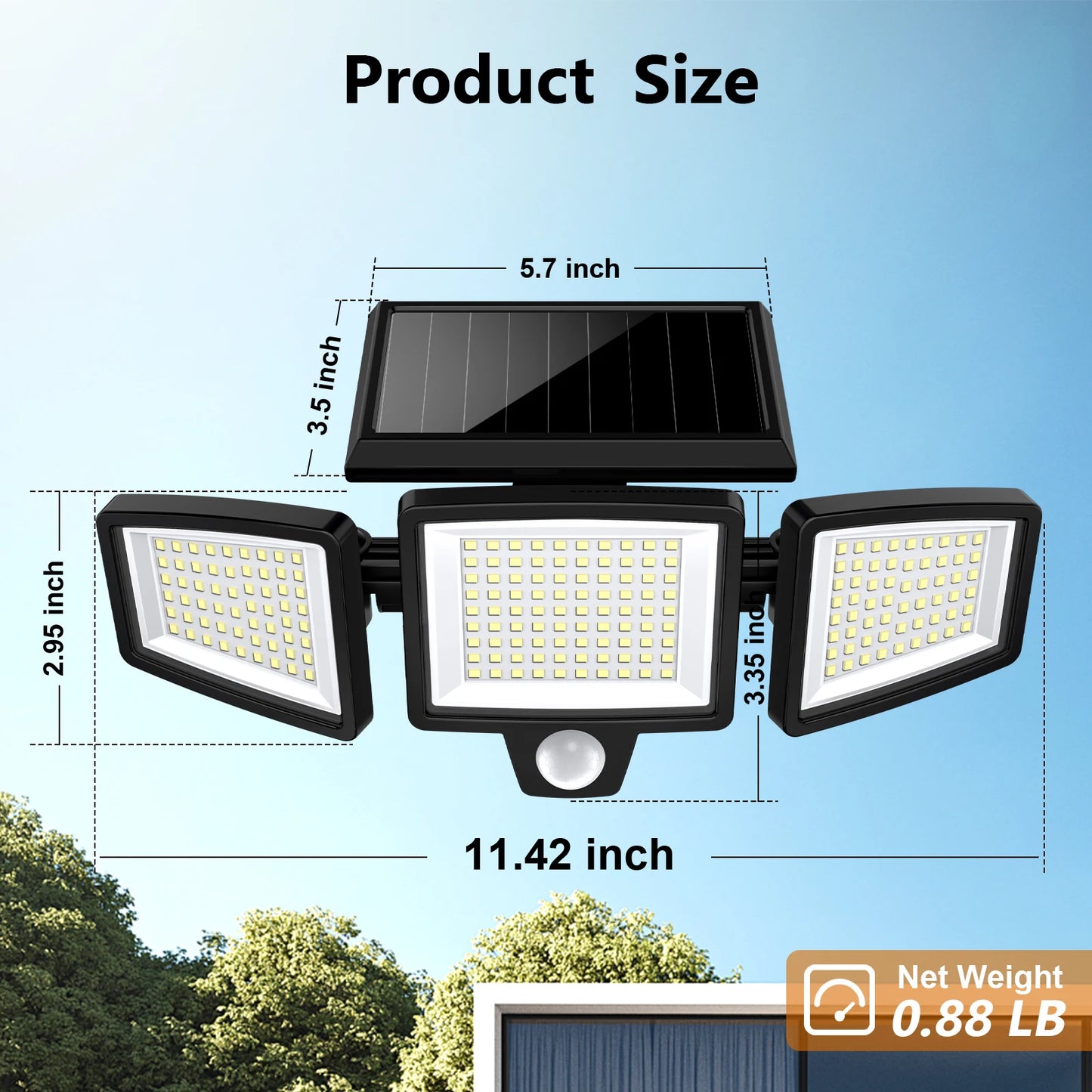 3Pack Outdoor Solar Lights, 210LED 2500LM Motion Sensor