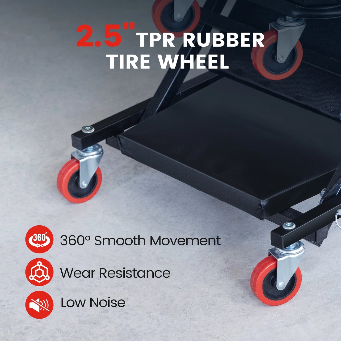 Auto Maintenance Work Bench Chair Rolling Mechanic Creeper Seat 36 Inch Z-Creeper with 330 Pounds Capacity for Garage and Auto Repair