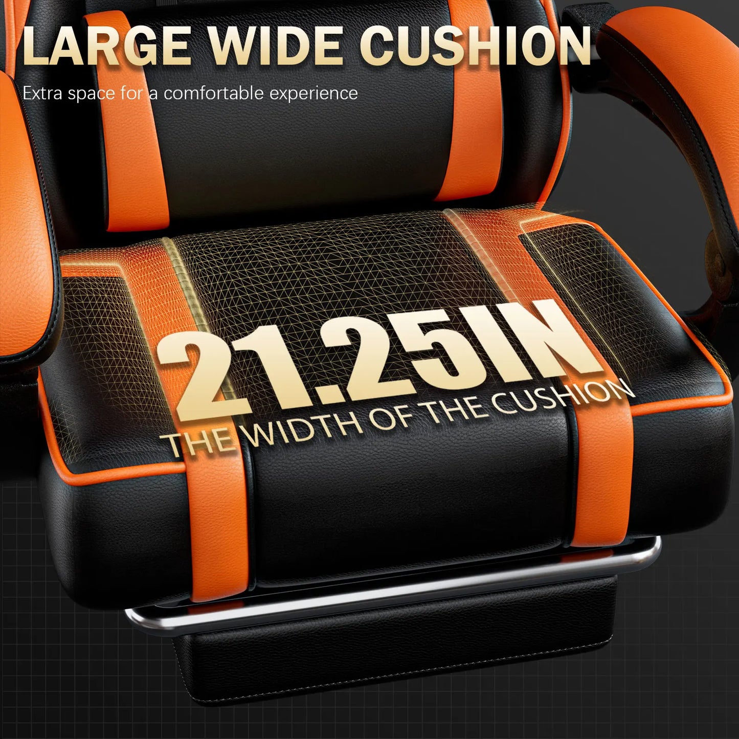 Gaming Chair with Footrest PU Leather Video Game Chair for Adults Reclining Gamer Chair Office Desk Chair