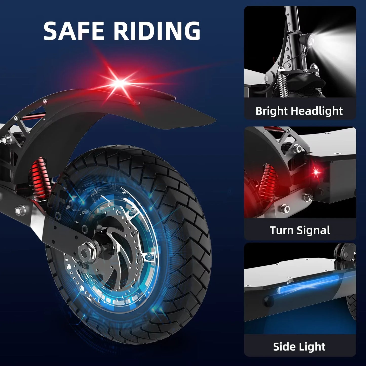 Hign Concerned 52V Electric Scooter 2500W Up 50 Miles
