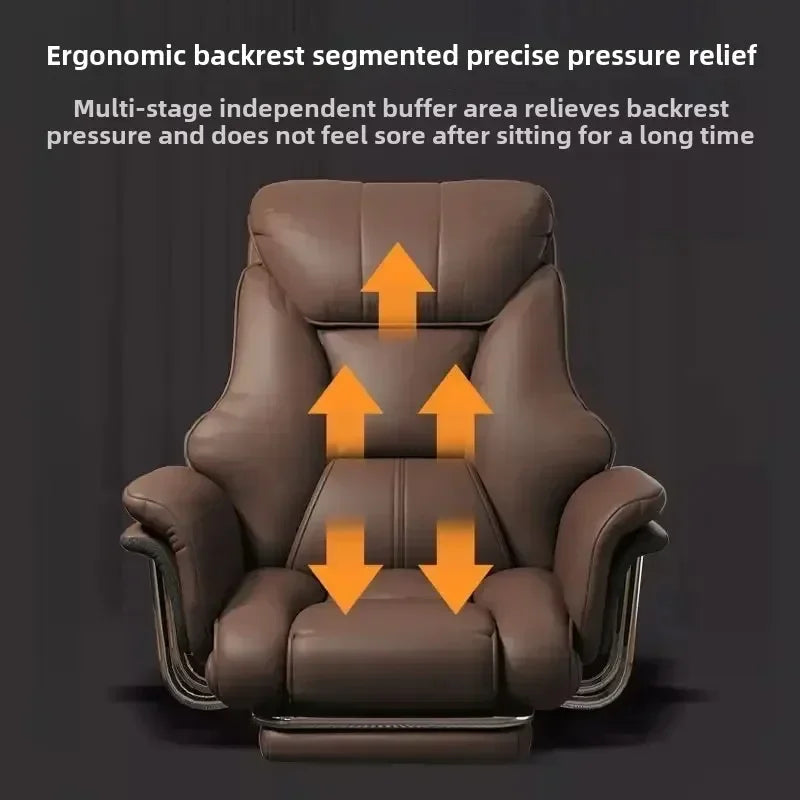 Luxury Ergonomic Office Chair Reclining With Footrest Comfort