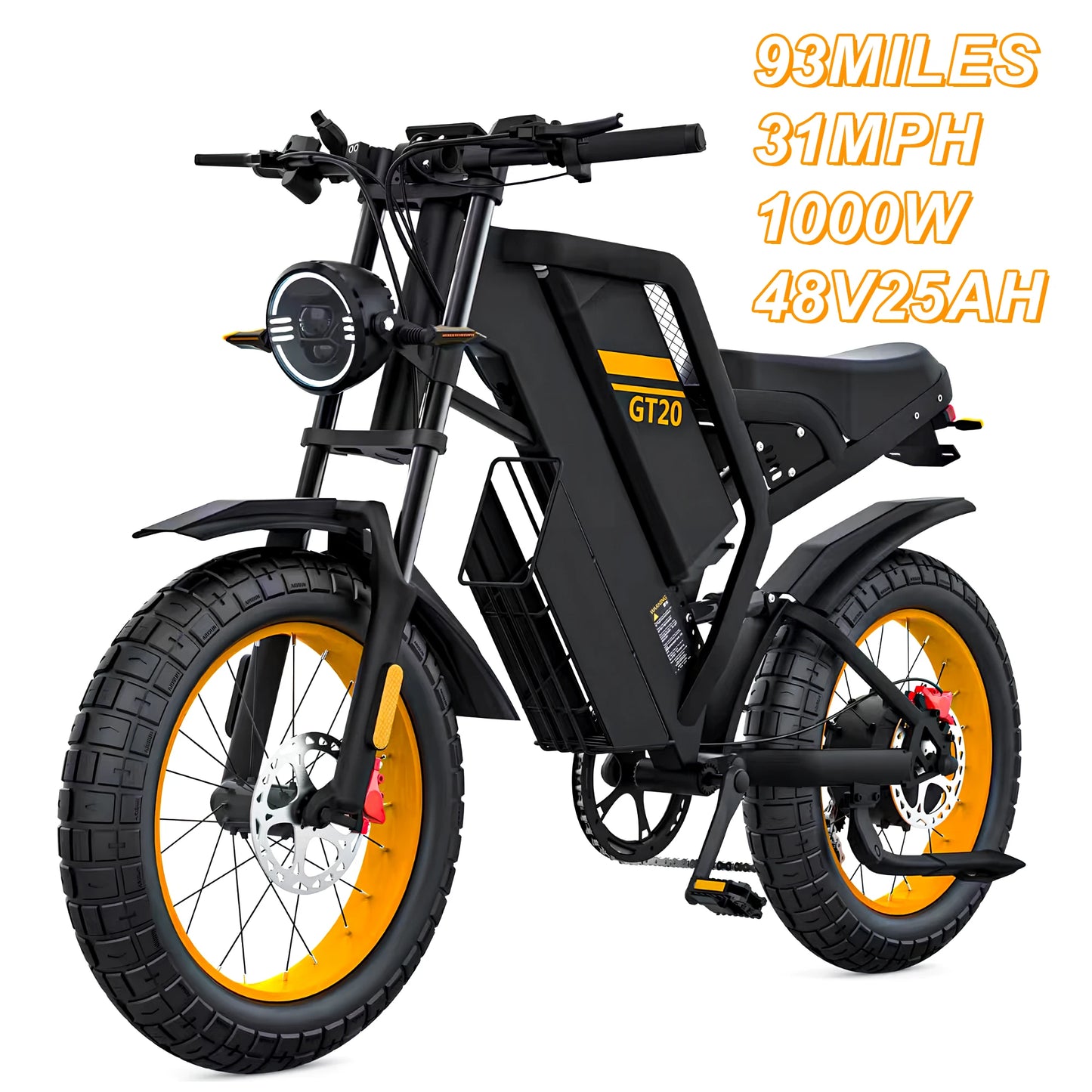 Max Speed Electric Fat Tire Ebike 3000W Removable Battery