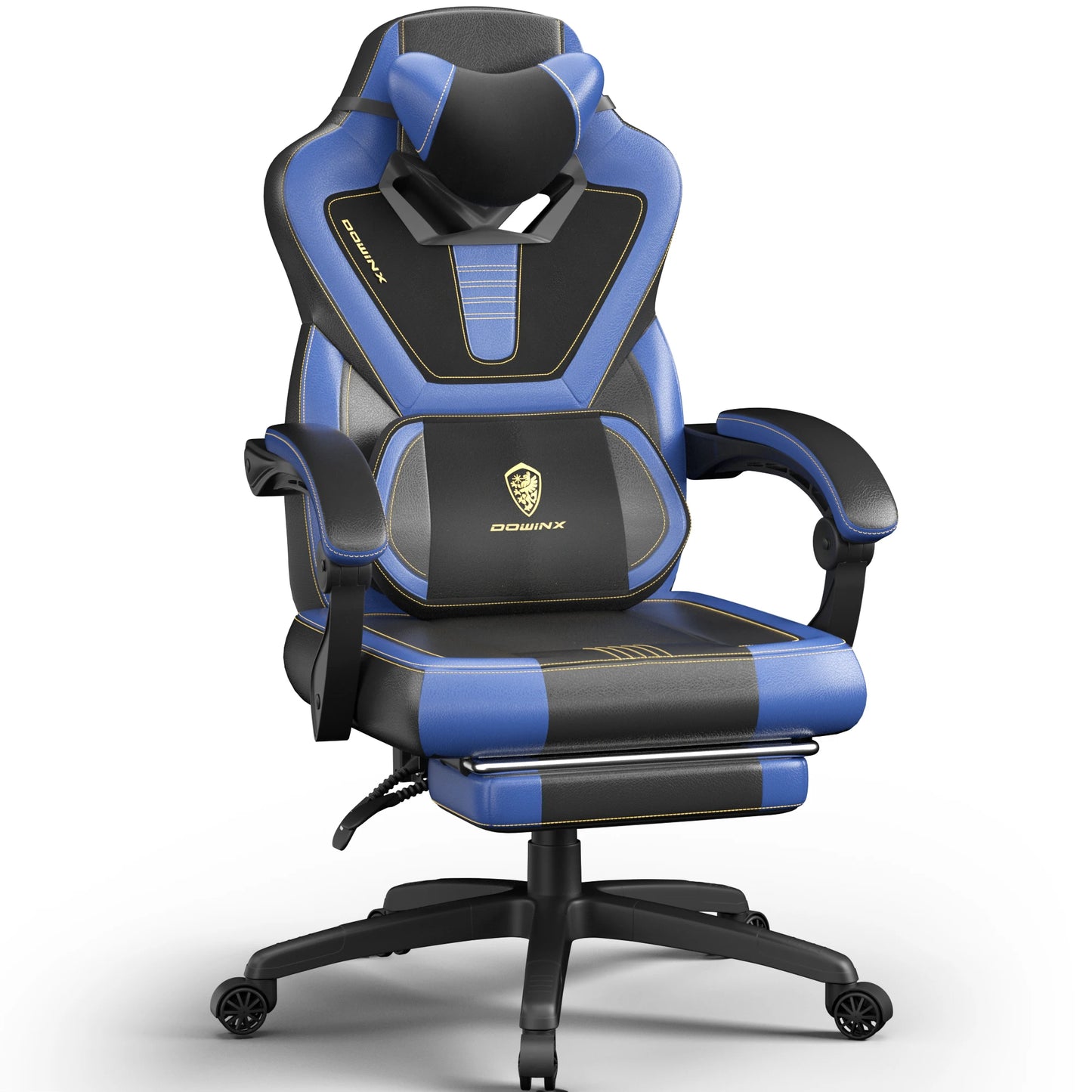 Dowinx Fabric Gaming Chair with Footrest Big and Tall Design for Heavy People Computer PC Gamer Chair for Adults