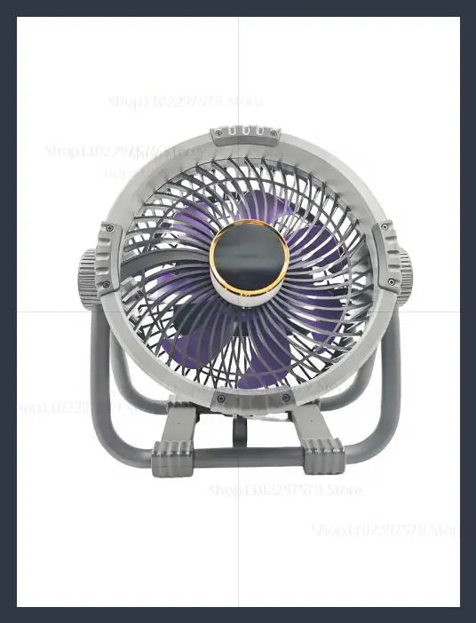 6-in-1 camping fan 20000mAh rechargeable battery portable outdoor fan 4-speed air circulator with hook LED light for camping