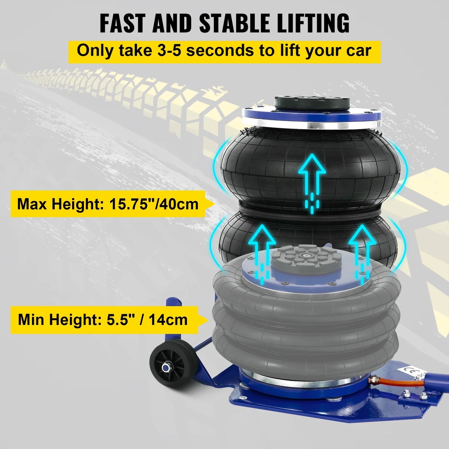 SucceBuy Pneumatic Air Jack Lifter For Cars And Trucks