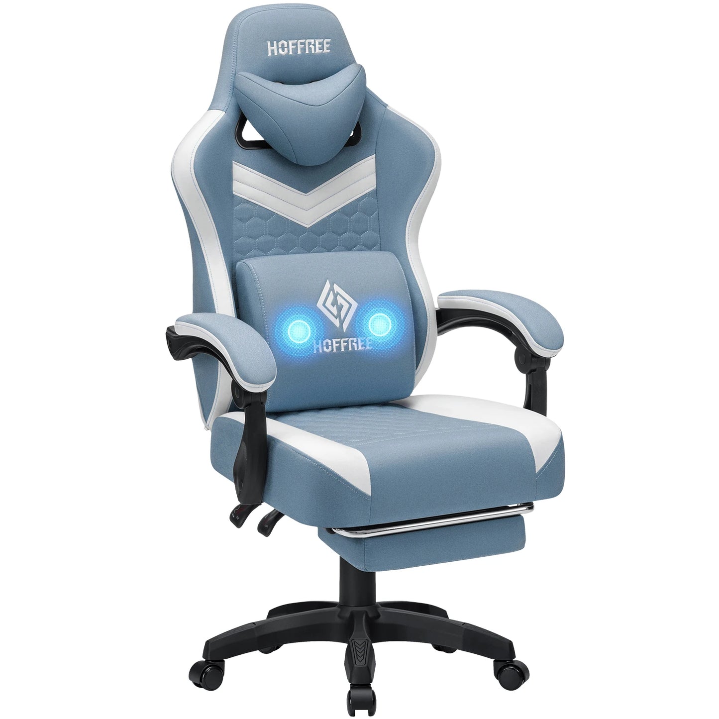 Ergonomic Office Chair With Footrest Bluetooth Massager