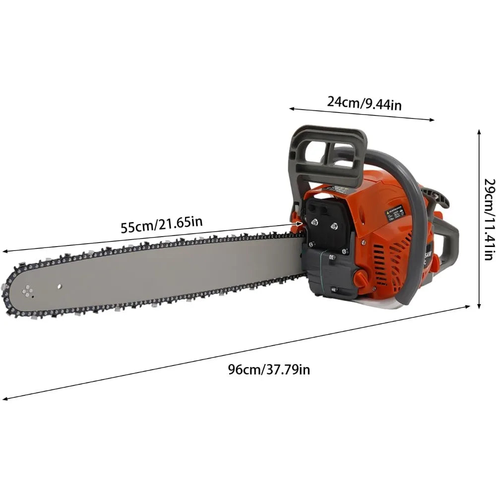 60CC Gas Chainsaws 2 Cycle Gasoline Powered Chain Saws Handheld Cordless Tree Pruning Tool Wood Cutting Machine