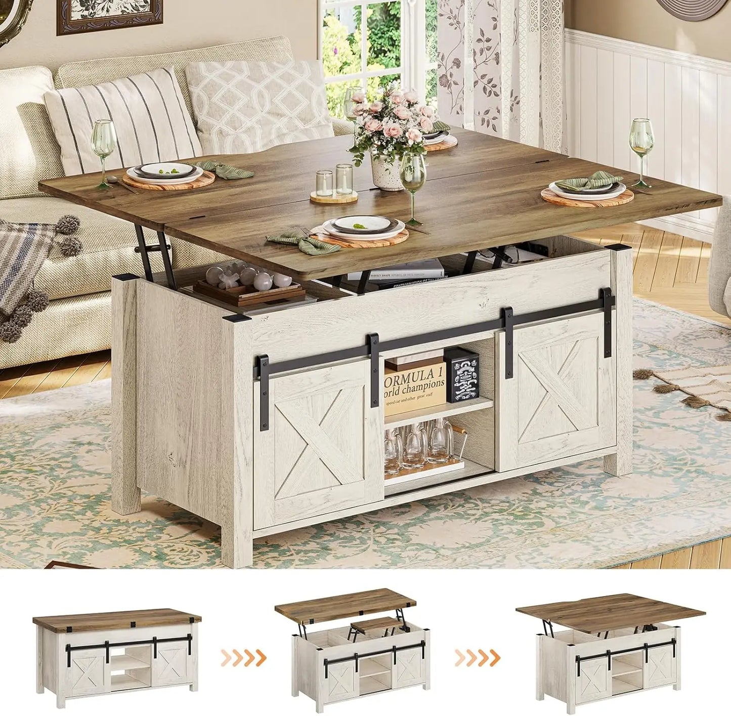 Lift Top Coffee Table, 4 in 1 Multi-Function Storage