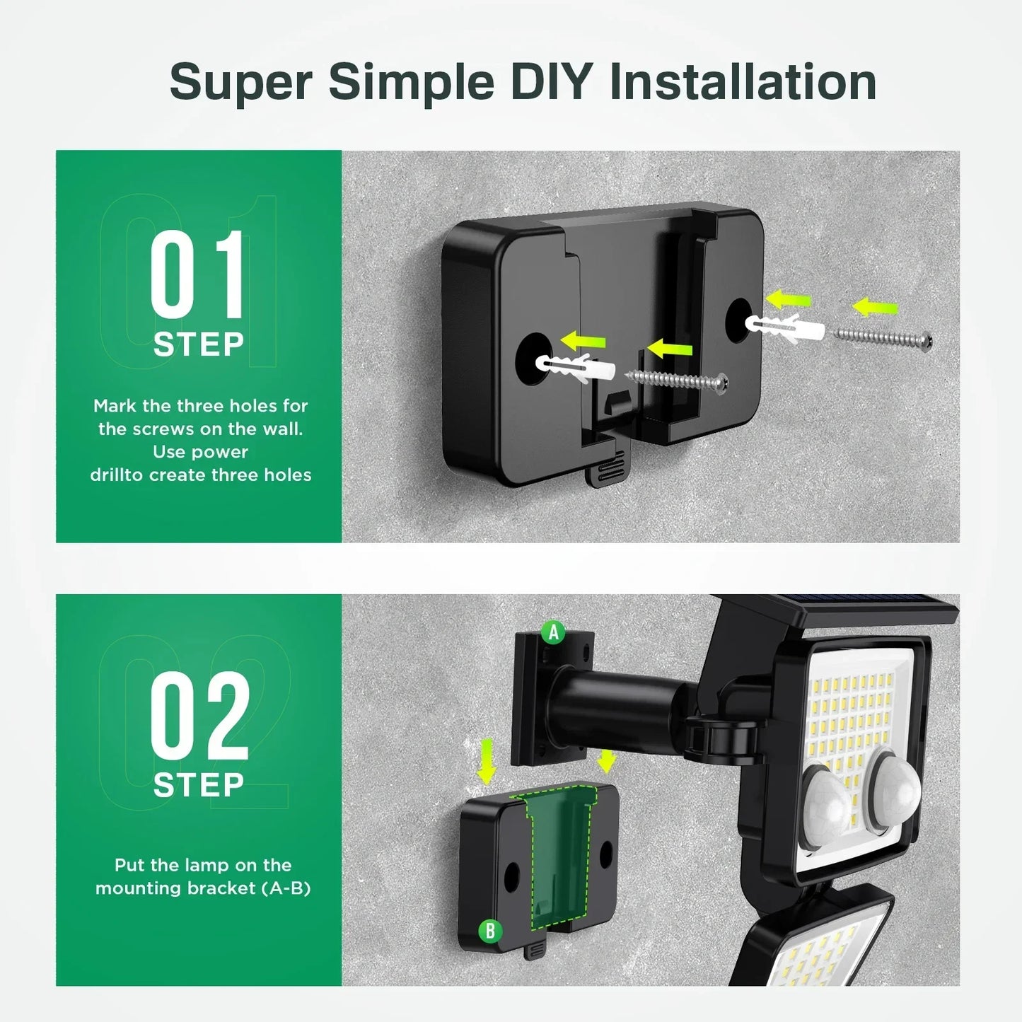 Outdoor Solar Light - 3000LM 188 LED Motion Sensor Light