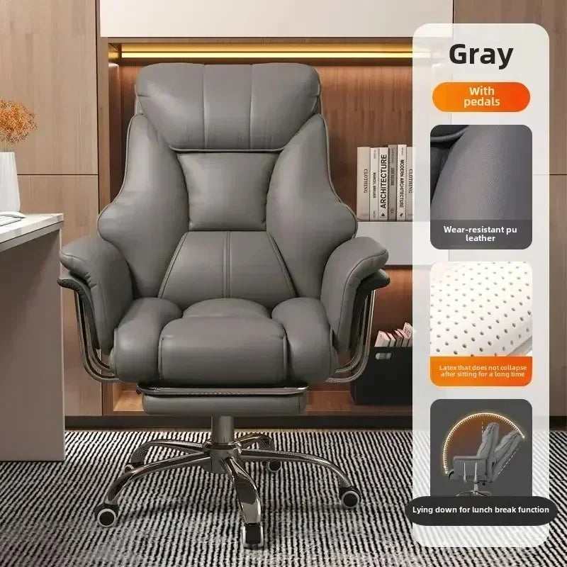 Luxury Ergonomic Office Chair Reclining With Footrest Comfort