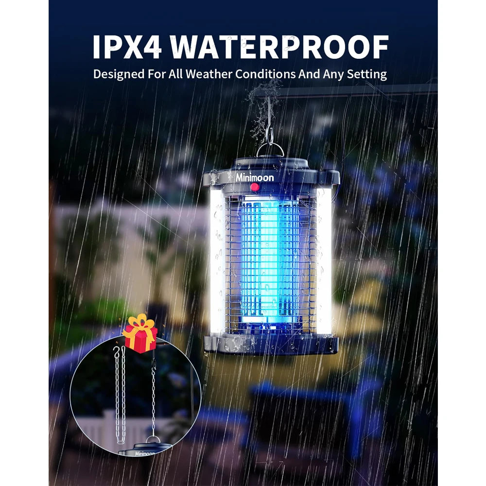 Minimoon Dual LED Bug Zapper Outdoor 4200V Fly Trap