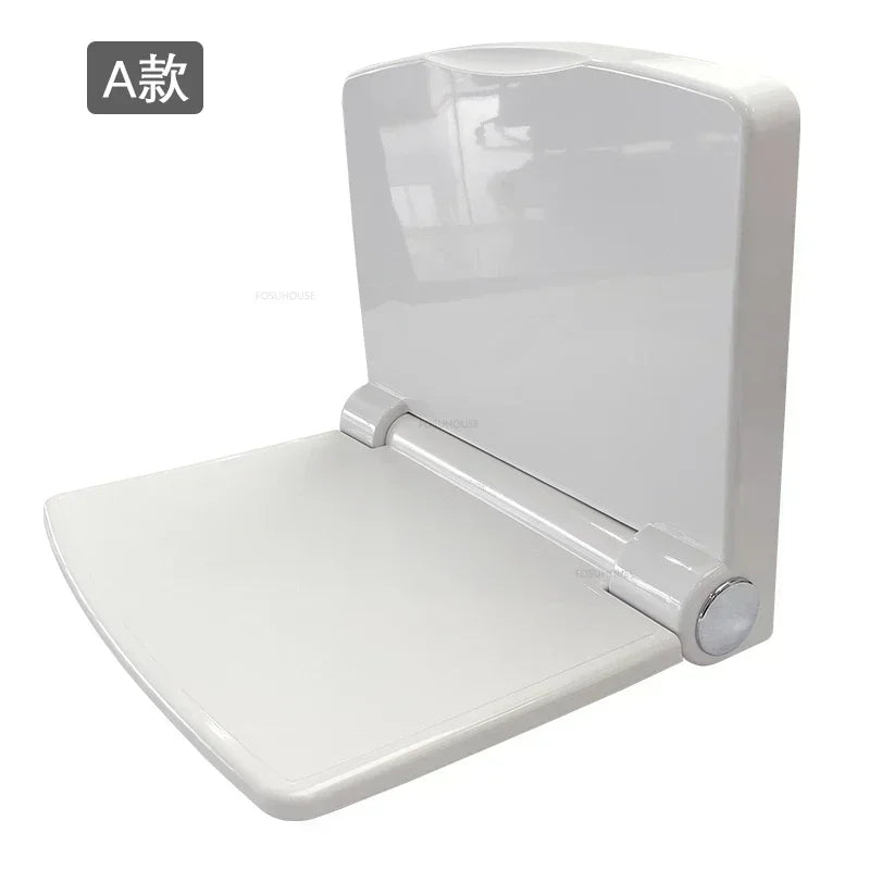 Creative Wall-mounted Bathroom Seats Shower Chair Luxury Toilet Barrier-free Bath Chair Home Folding Plastic Shoe Changing Stool