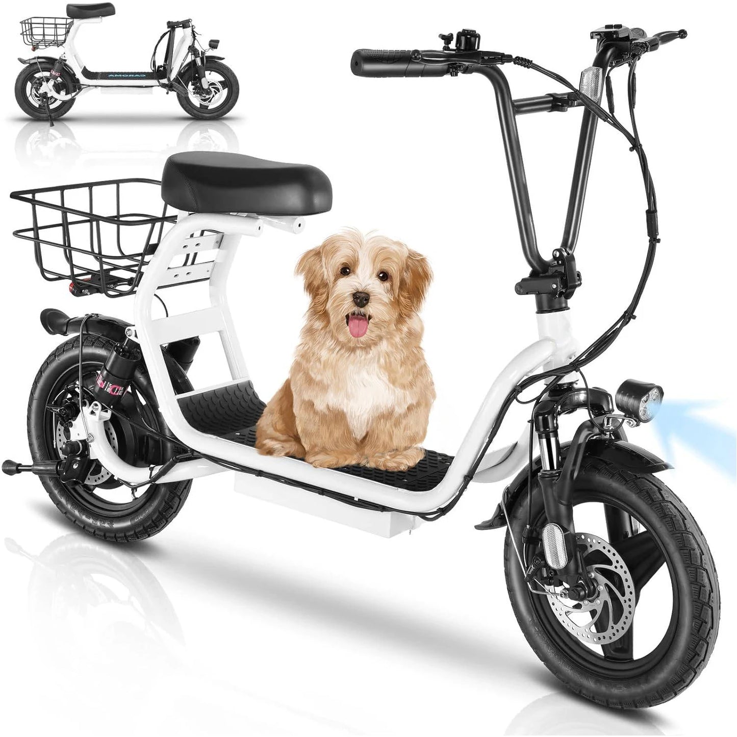 Caroma P5 750W Electric Scooter With Seat Fat Tires