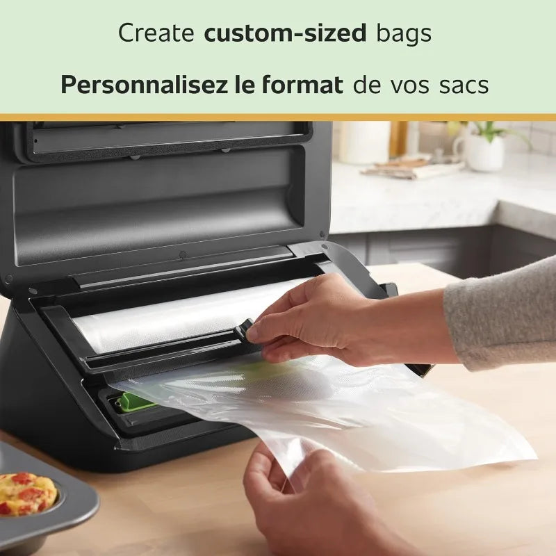 Custom Length Vacuum Sealer Bags Multipack, 5 Count Rolls For Airtight Food Storage And Sous Vide - Compatible With Fo