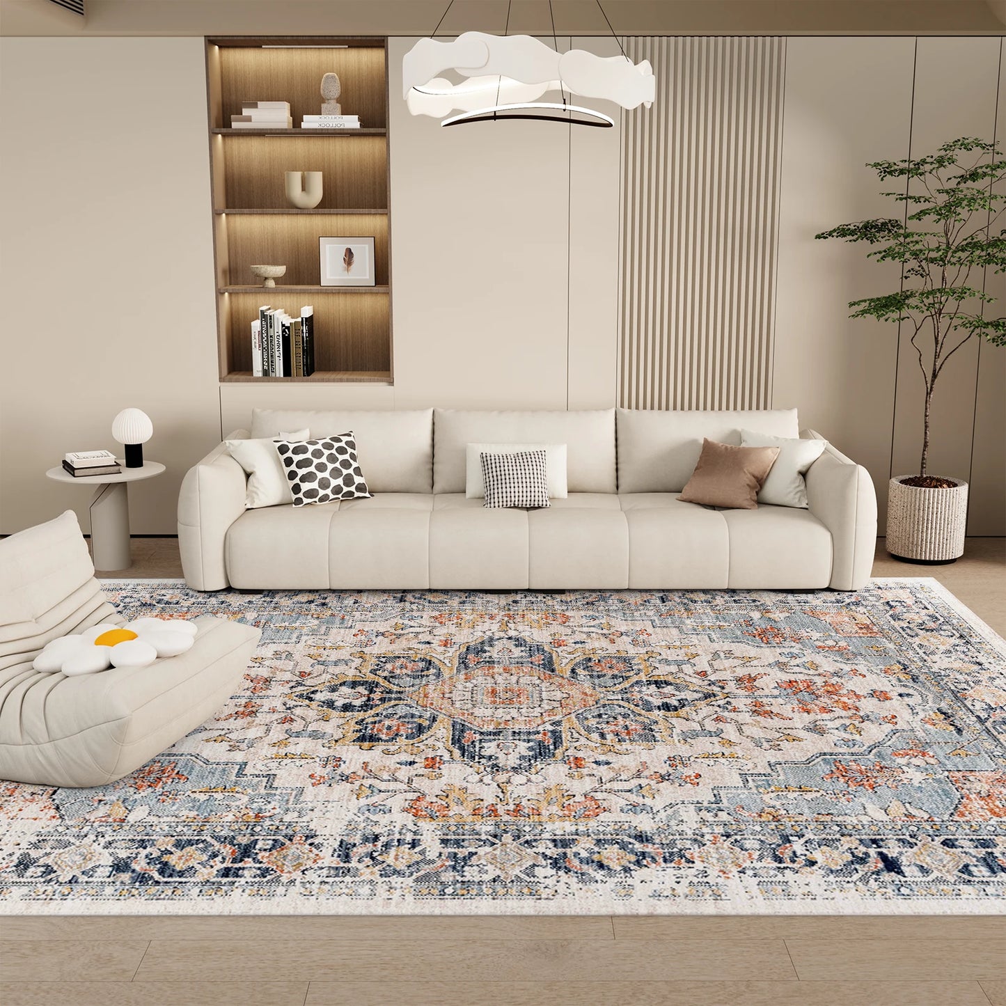 Vintage Boho Washable Non-Slip Area Rug
