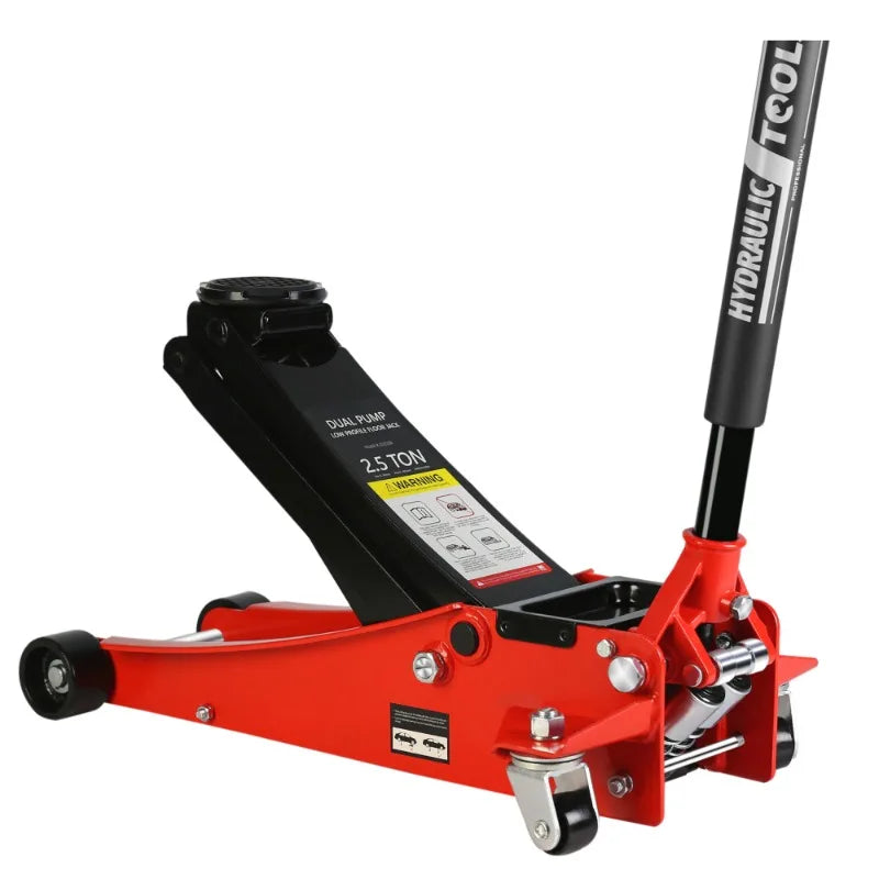2.5 Ton Low Profile Hydraulic Jack with Dual Piston Fast Lift Pump Lifting Range 3.5 to 19.5 Inches