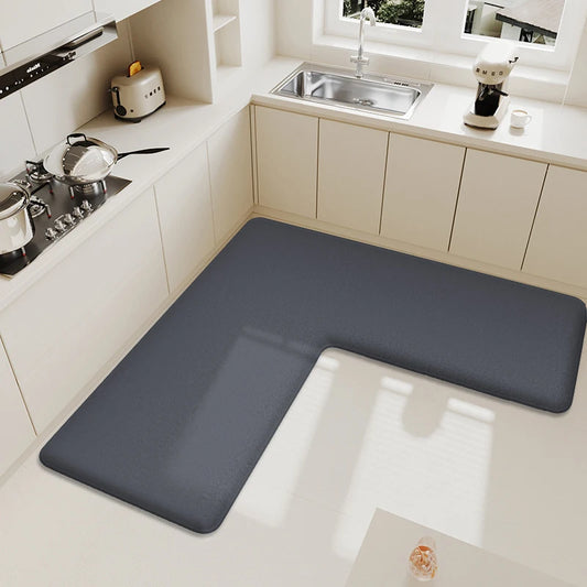 L-shaped kitchen large size absorbent carpet thick sponge soft oil absorption non-slip mat dirt-resistant foot mat