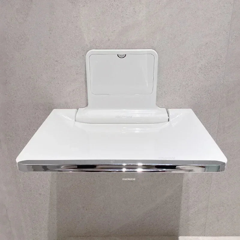 Creative Wall-mounted Bathroom Seats Shower Chair Luxury Toilet Barrier-free Bath Chair Home Folding Plastic Shoe Changing Stool