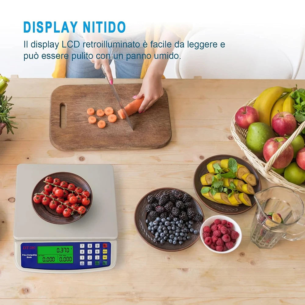 30KG /1G Electronic Scale High-Precision LCD Digital Scale Kitchen Weighing Platform Scale Rechargeable /Battery Food Scales