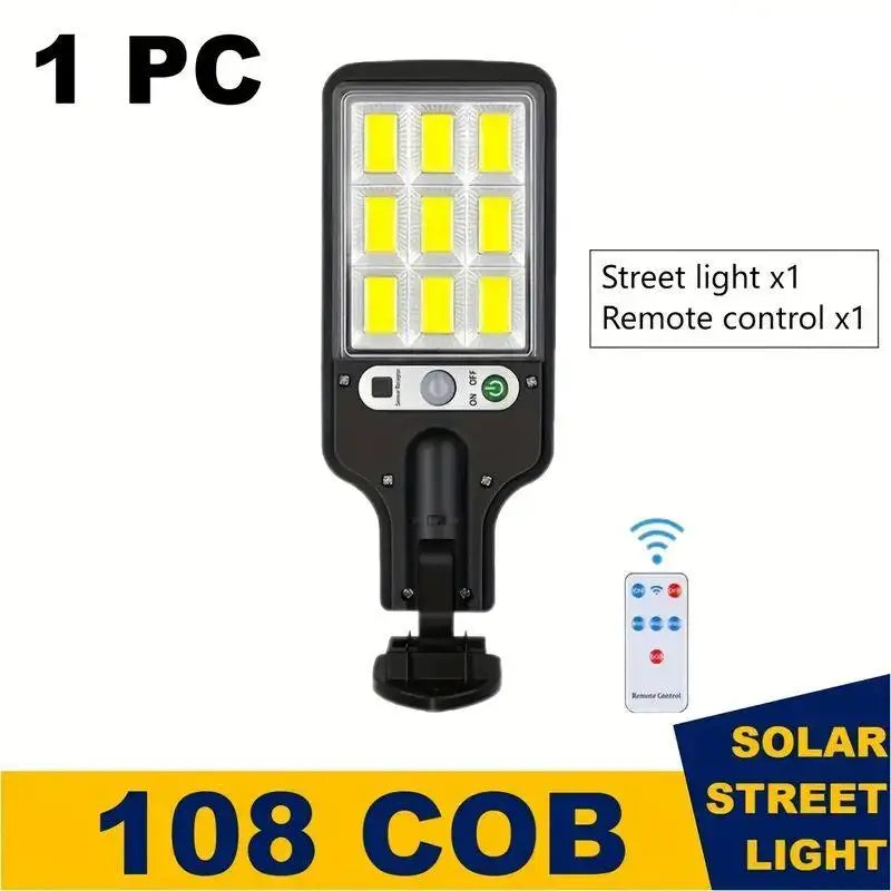 1/2/4-Pack Solar Street Lights, 108 COB LED Outdoor Wall Lights