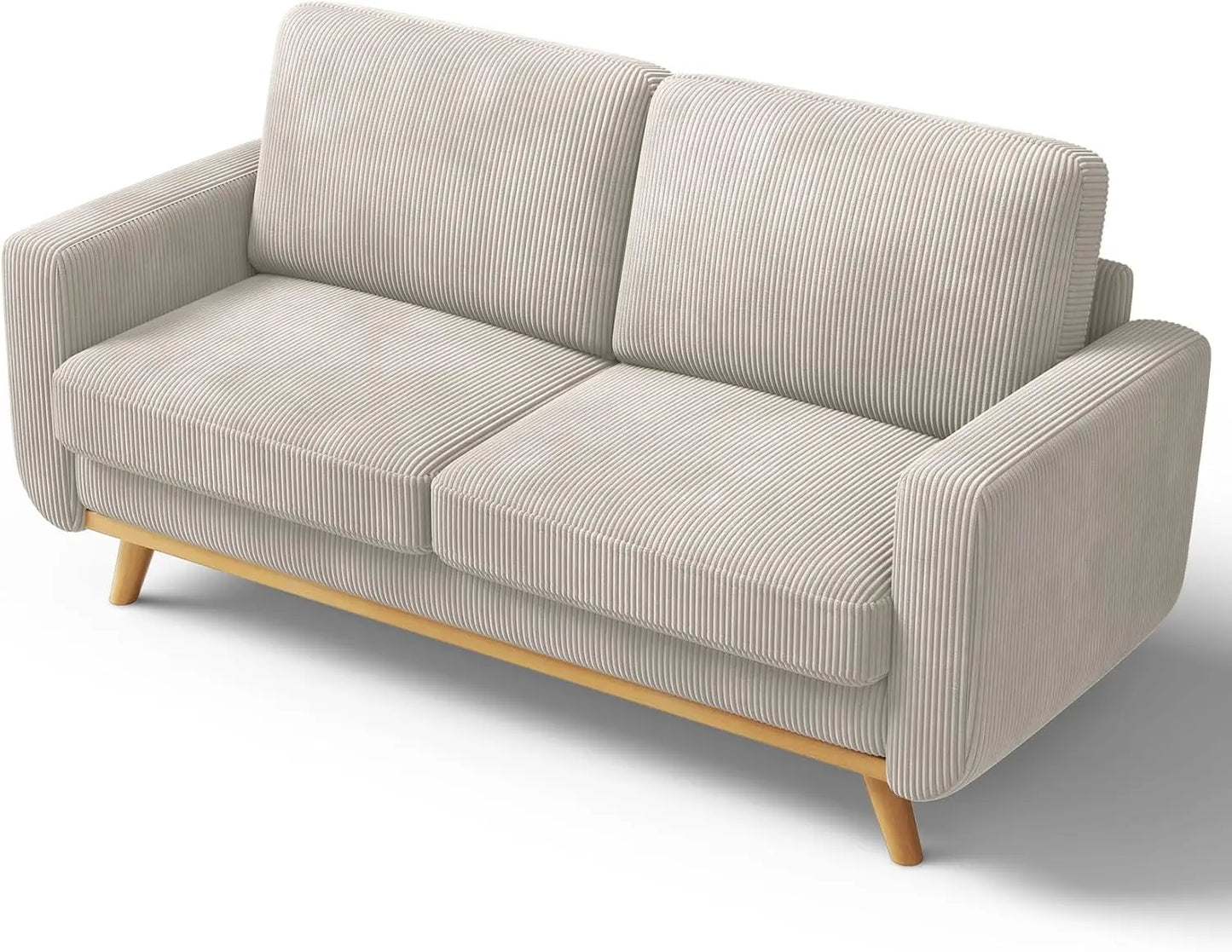 Comfy Corduroy Loveseat with Deep Seat and Solid Wood Frame