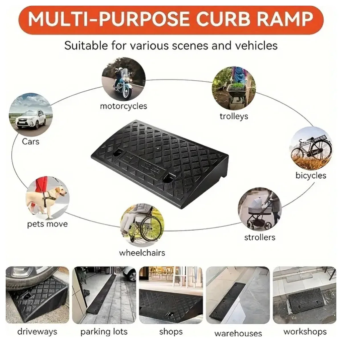 Hign-concerned Car Threshold Ramp For Driveways And Loading Docks