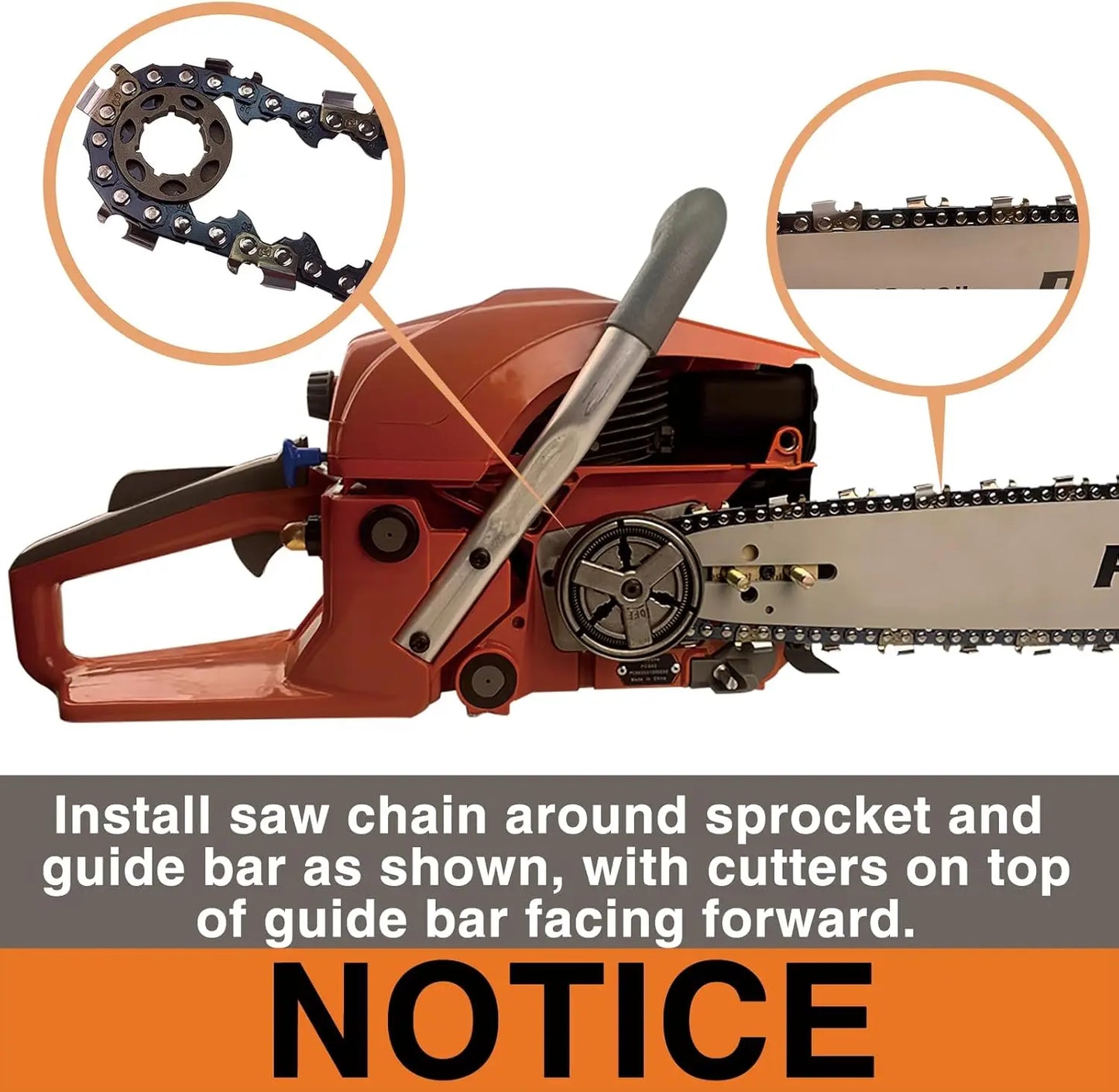 68CC 2-Cycle Top Handle Gas Powered Chainsaw 24 Inch 20 Inch Petrol Handheld Cordless Chain Saw for Tree Wood Cutting