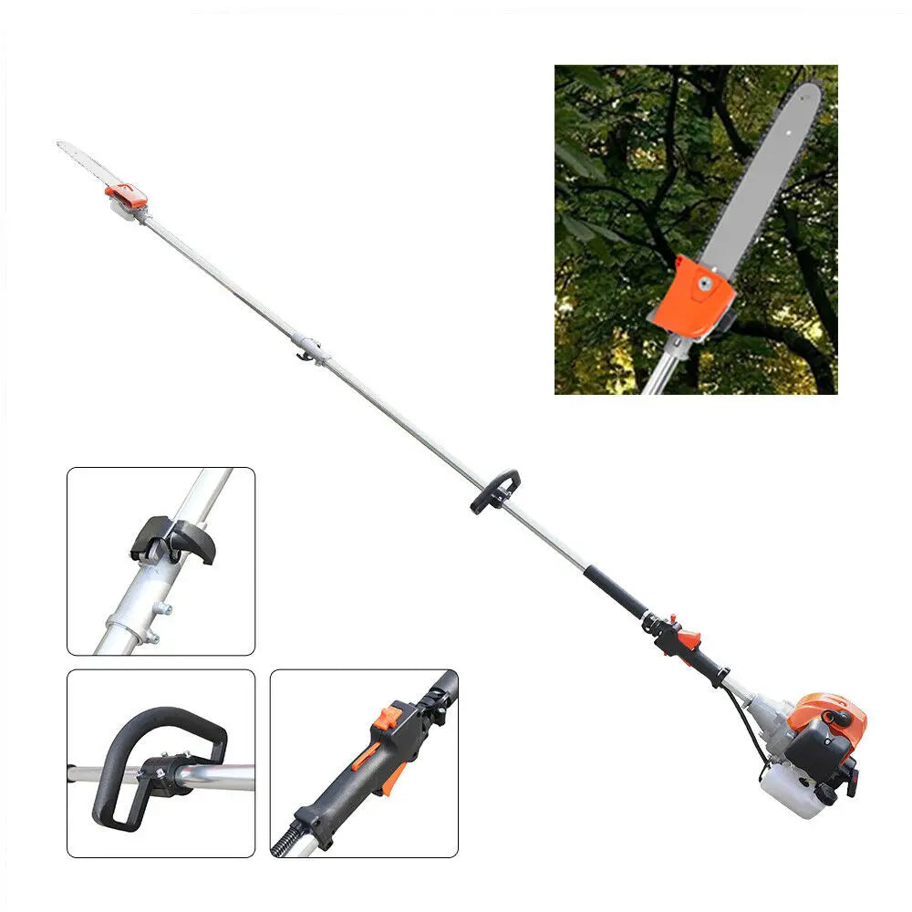 Pole Saw Split Shaft Chainsaw 52cc 2 Stroke Gas Powered Pruner Tree Trimmer