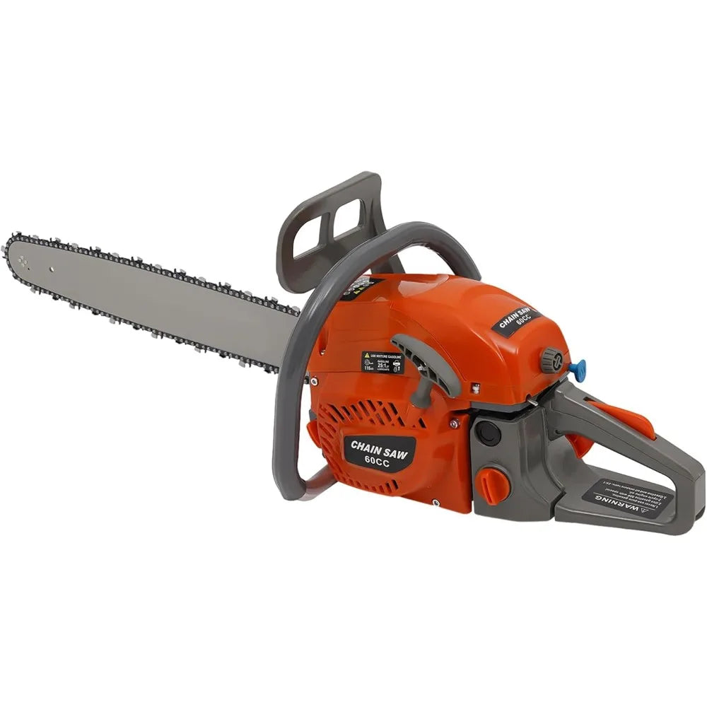 60CC Gas Chainsaws 2 Cycle Gasoline Powered Chain Saws Handheld Cordless Tree Pruning Tool Wood Cutting Machine