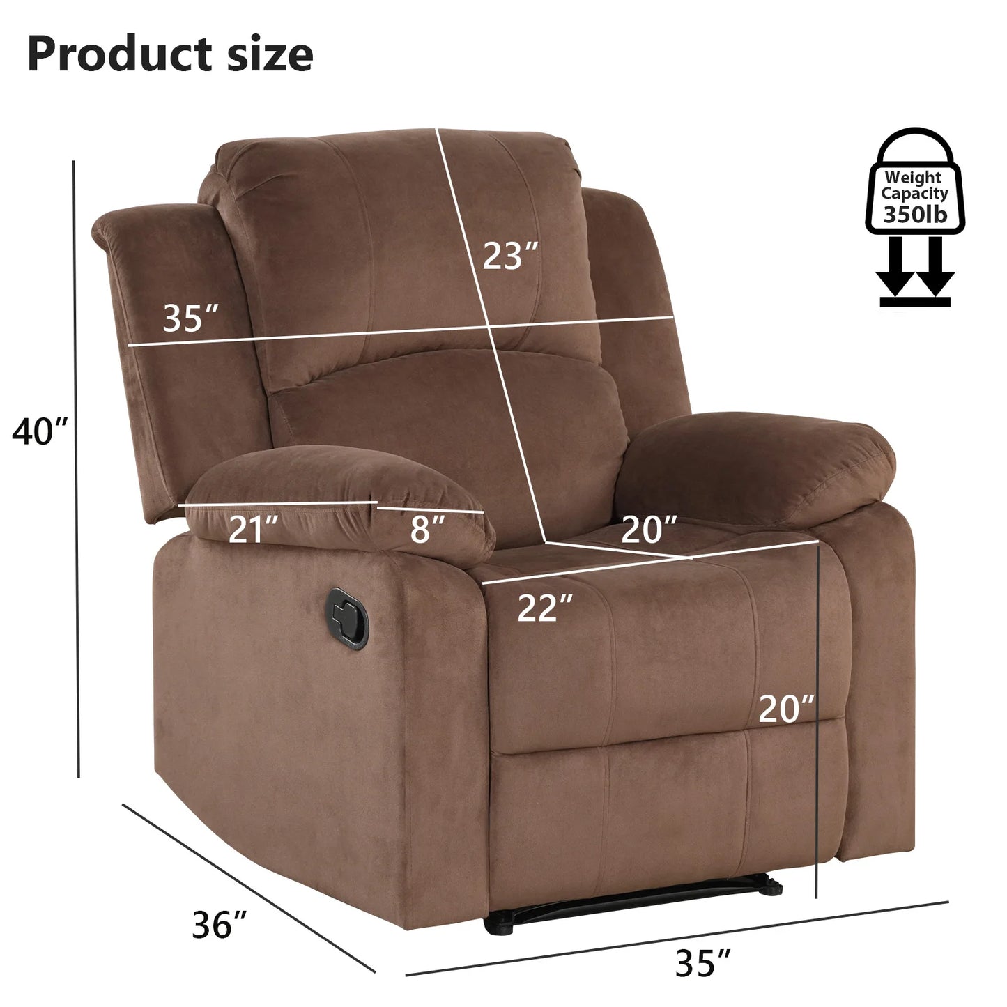 Fabric Comfort Upholstered Manual Recliner