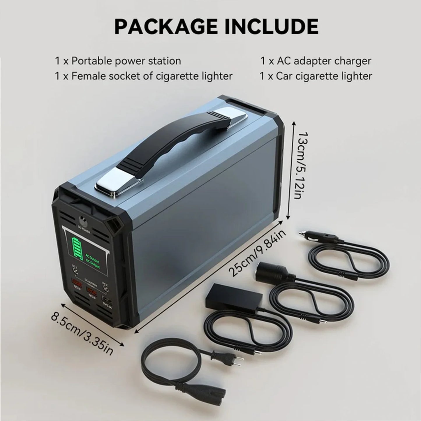 240V portable power station equipped with a 350W60000mAh generator and 60W foldable solar panels for family camping trips