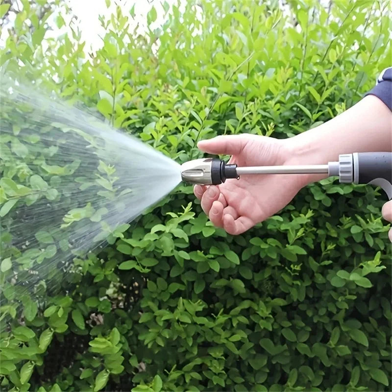 High Pressure Garden Hose 25 Feet - Stainless Steel Garden Hose Metal Flexible Car Washing Hose, With Yard Spray, Never Knotted