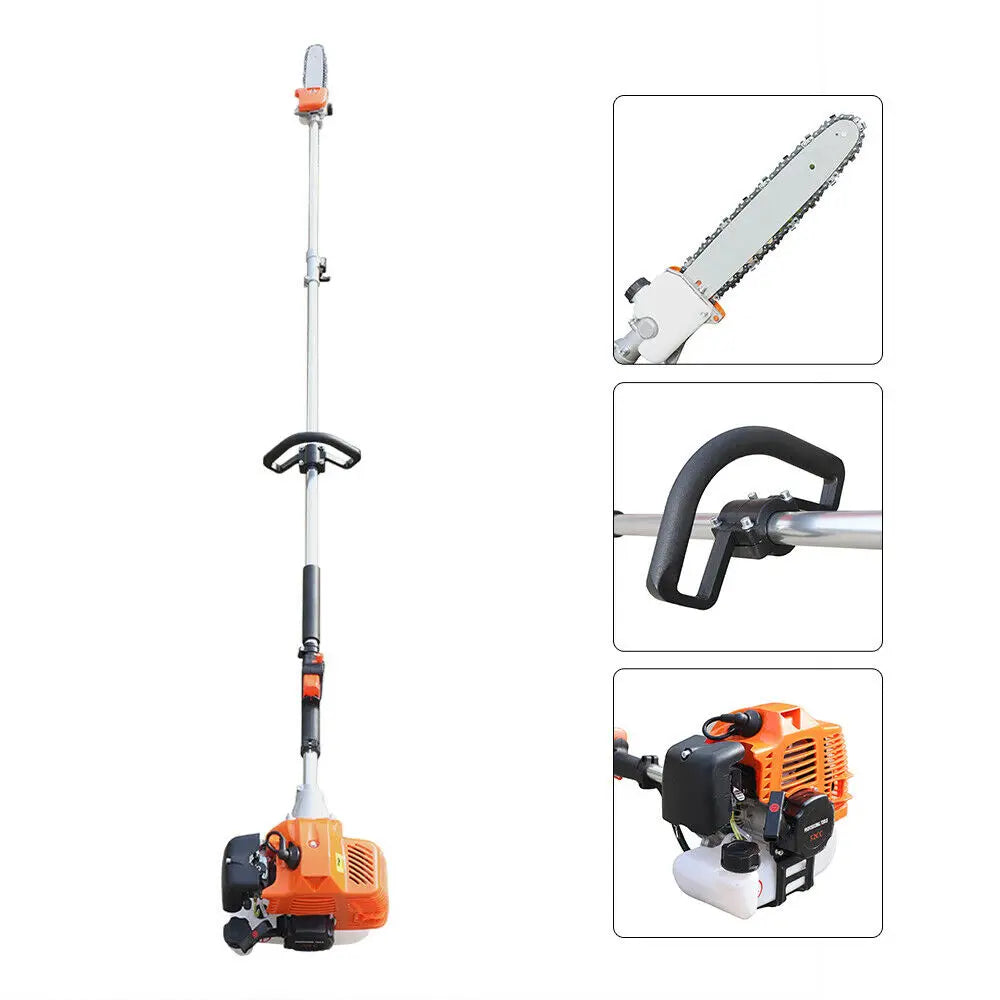 Pole Saw Split Shaft Chainsaw 52cc 2 Stroke Gas Powered Pruner Tree Trimmer