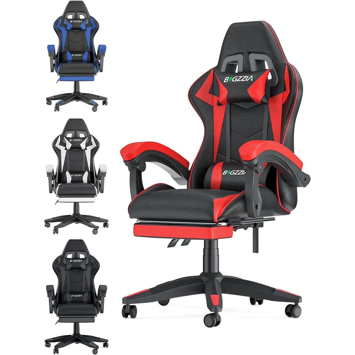 Bigzzia Ergonomic Gaming Chair With Footrest Lumbar