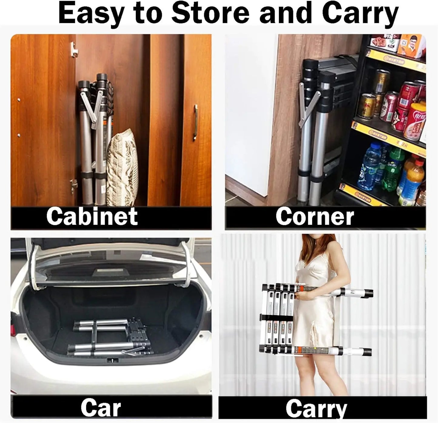 DayPlus Telescopic Aluminum Ladder Five And Six Step Extendable