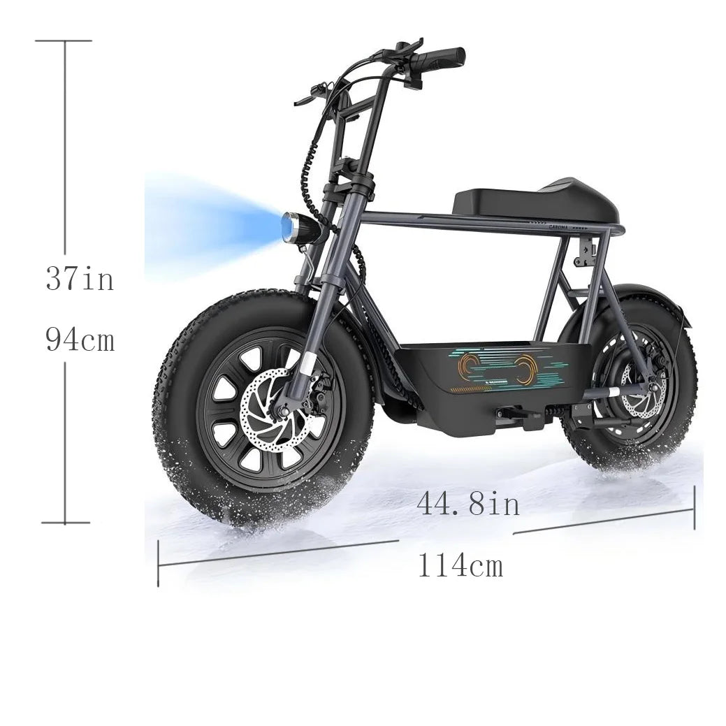 CAROMA 1200W Electric Scooter With Seat Fat Tire Commuter
