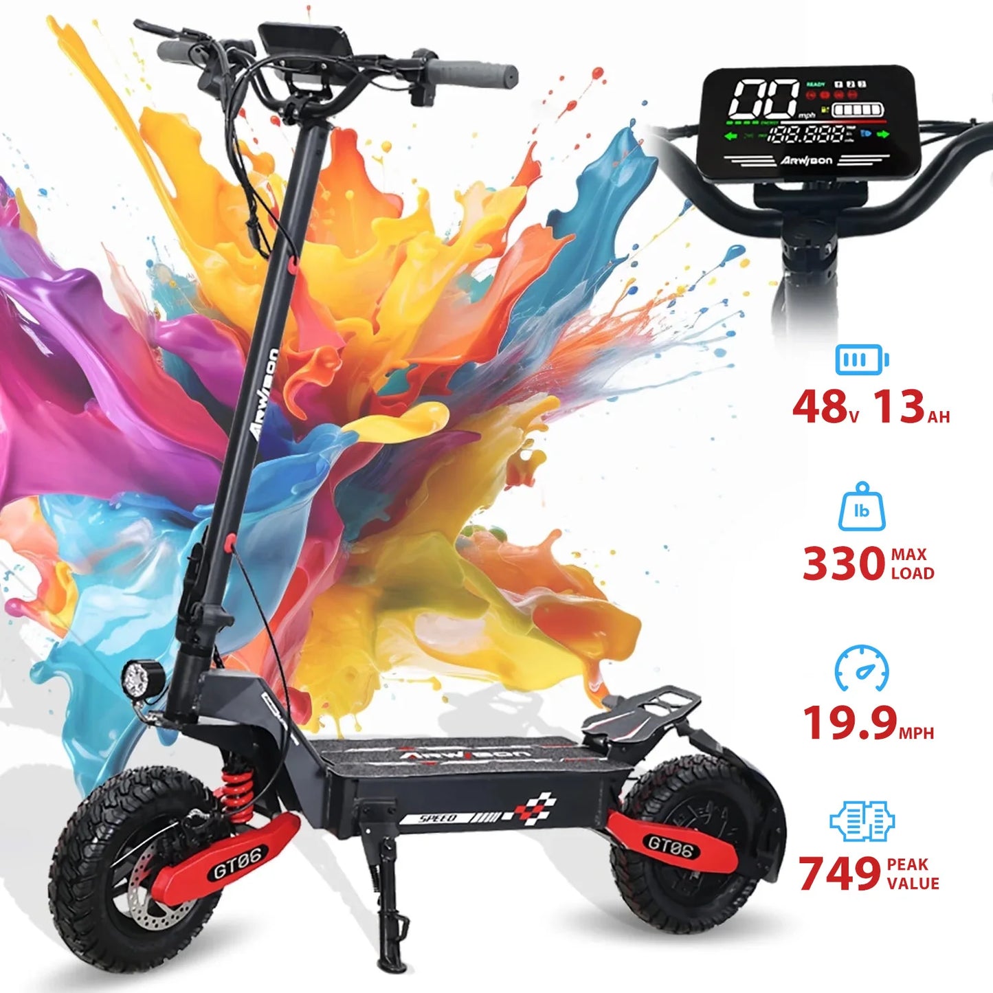 Lelekuaic Electric Scooter GT06 40km Range Braking Pro