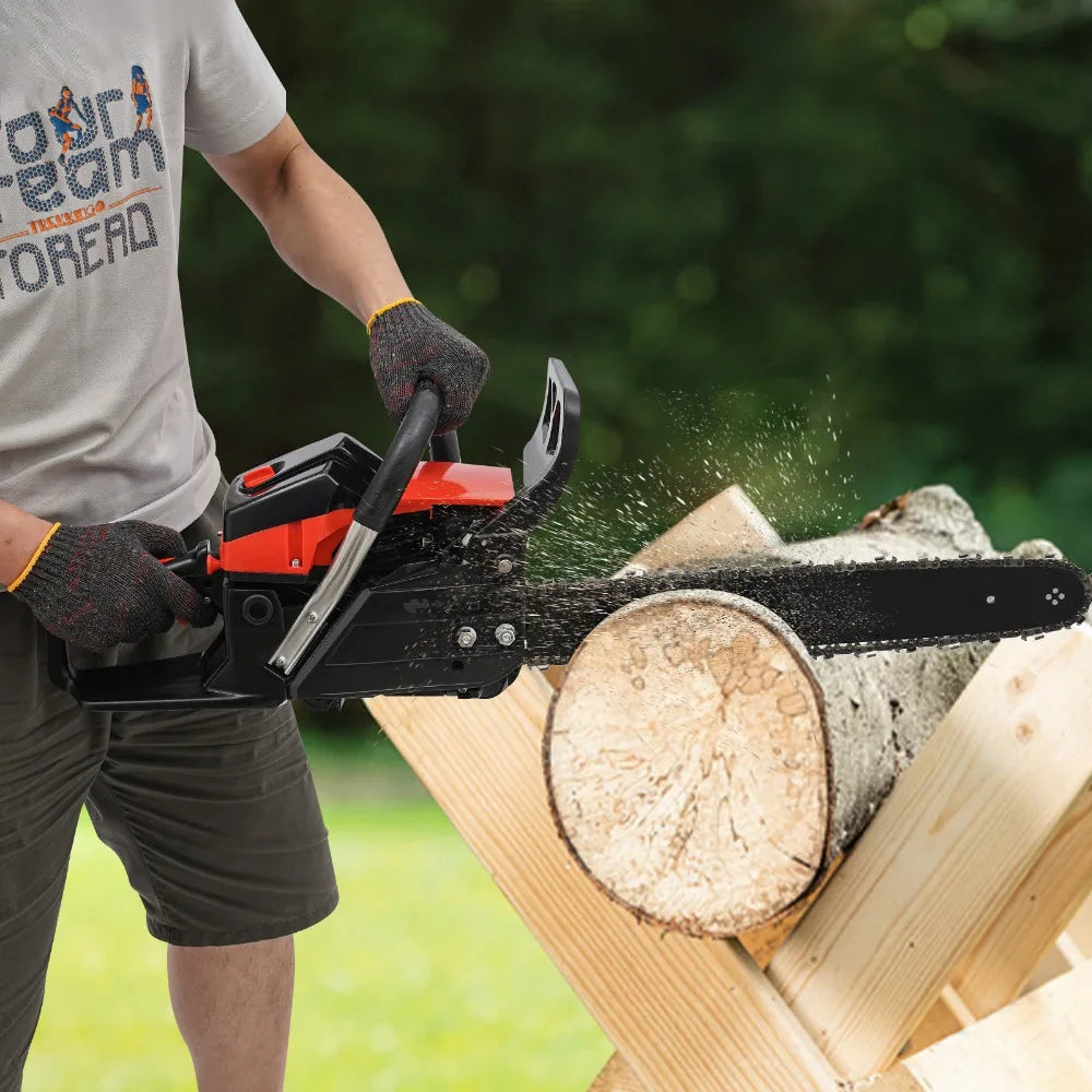 18 Inch Gas Chainsaw 58CC Gas Power Chain Saw Cordless Gas Powered Chainsaw Petrol Handheld Gasoline Chainsaws