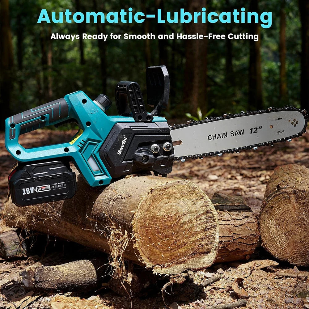 Cordless 12 Inch Brushless Chainsaw for Tree Cutting