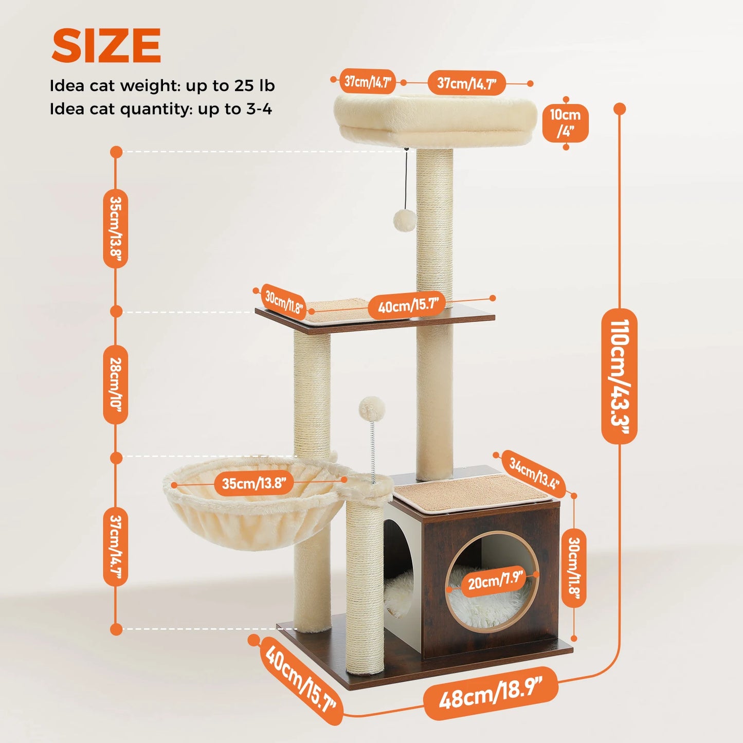 PAWZ Road Multi-Level Wood Cat Tree