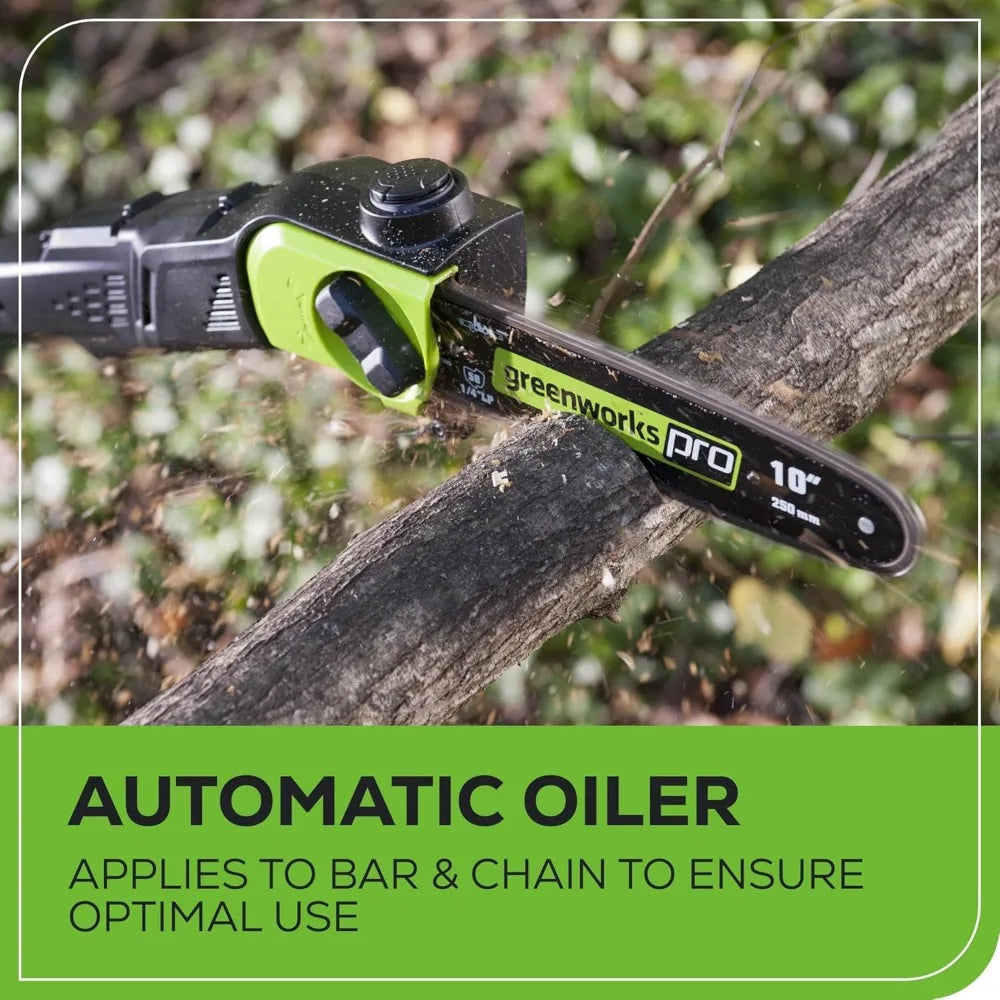 80V 10" Cordless Polesaw (Great For Pruning and Trimming Branches / 75+ Compatible Tools), 2.0Ah Battery and Charger Included