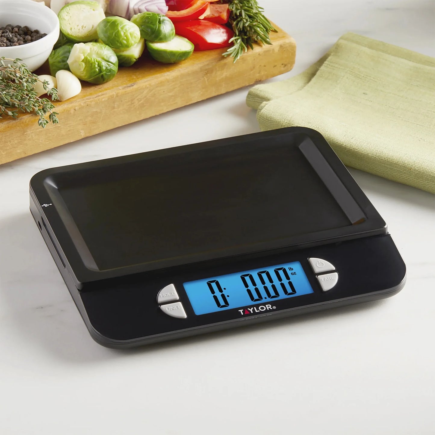 USB Rechargeable Precision Digital Kitchen Scale and Food Scale, 11 lb. Capacity Black